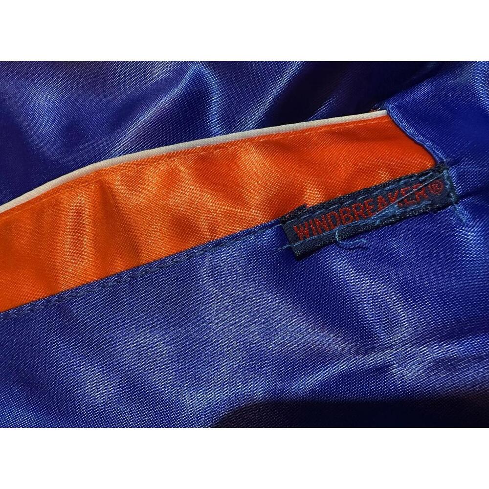 Vintage Windbreaker Satin Jacket Blue Orange M - Picture 7 of 7